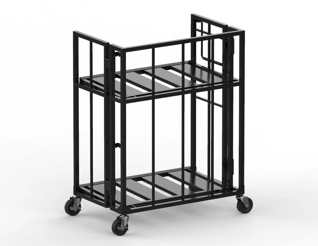 Heavy-Duty Tote Cart — Industrial Two-Tier Rolling Storage Trolley
