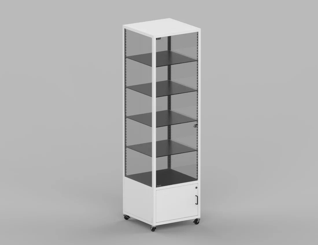 Display Cabinet with Lockable Storage — Modern Retail Showcase Unit