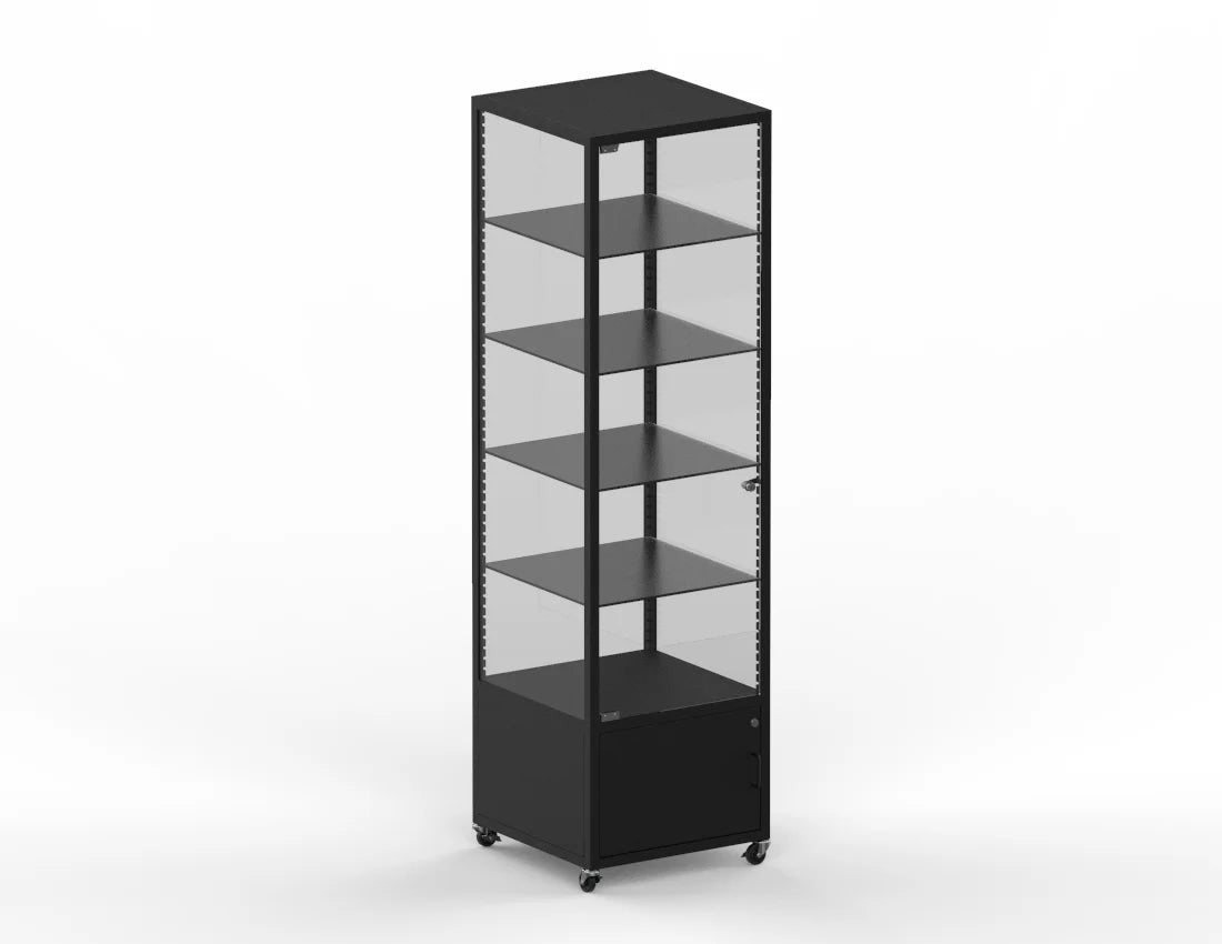 Display Cabinet with Lockable Storage — Modern Retail Showcase Unit
