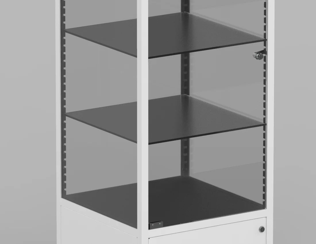 Display Cabinet with Lockable Storage — Modern Retail Showcase Unit