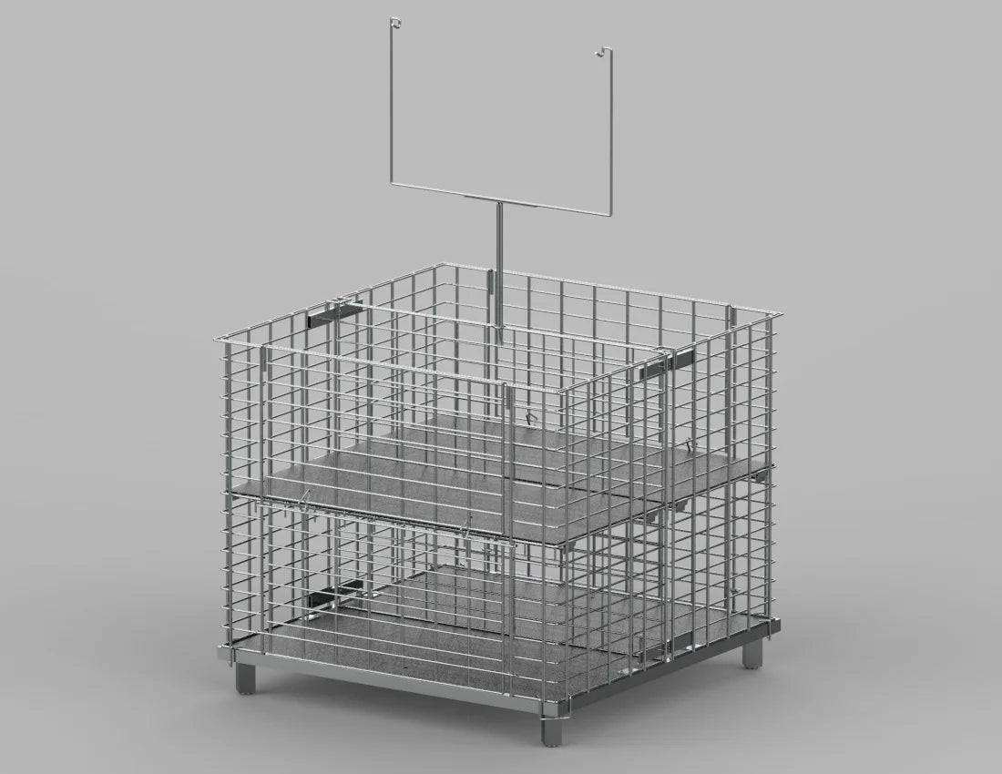 Adjustable Metal Dump Bin with Sign Holder — Heavy-Duty Retail Display Basket