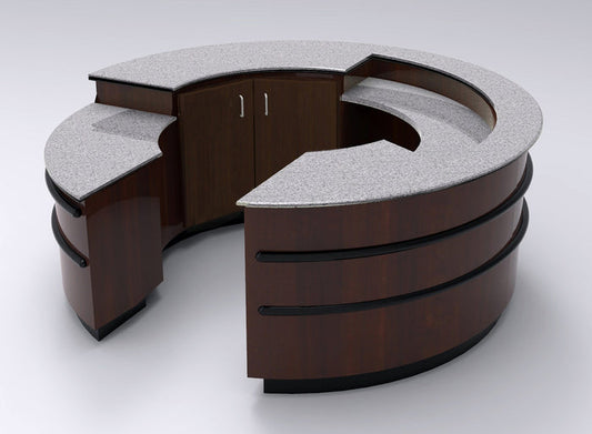 CHECKOUT -  Curved Point of Sale Counter — Premium 3-Piece Reception & Checkout Station