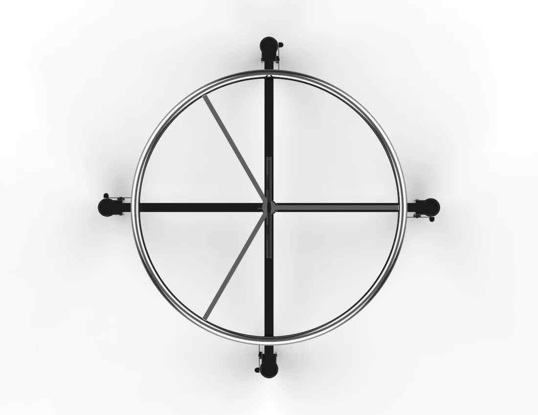 Round Adjustable Garment Rack with Sign Holder — Heavy-Duty Rolling Display Stand