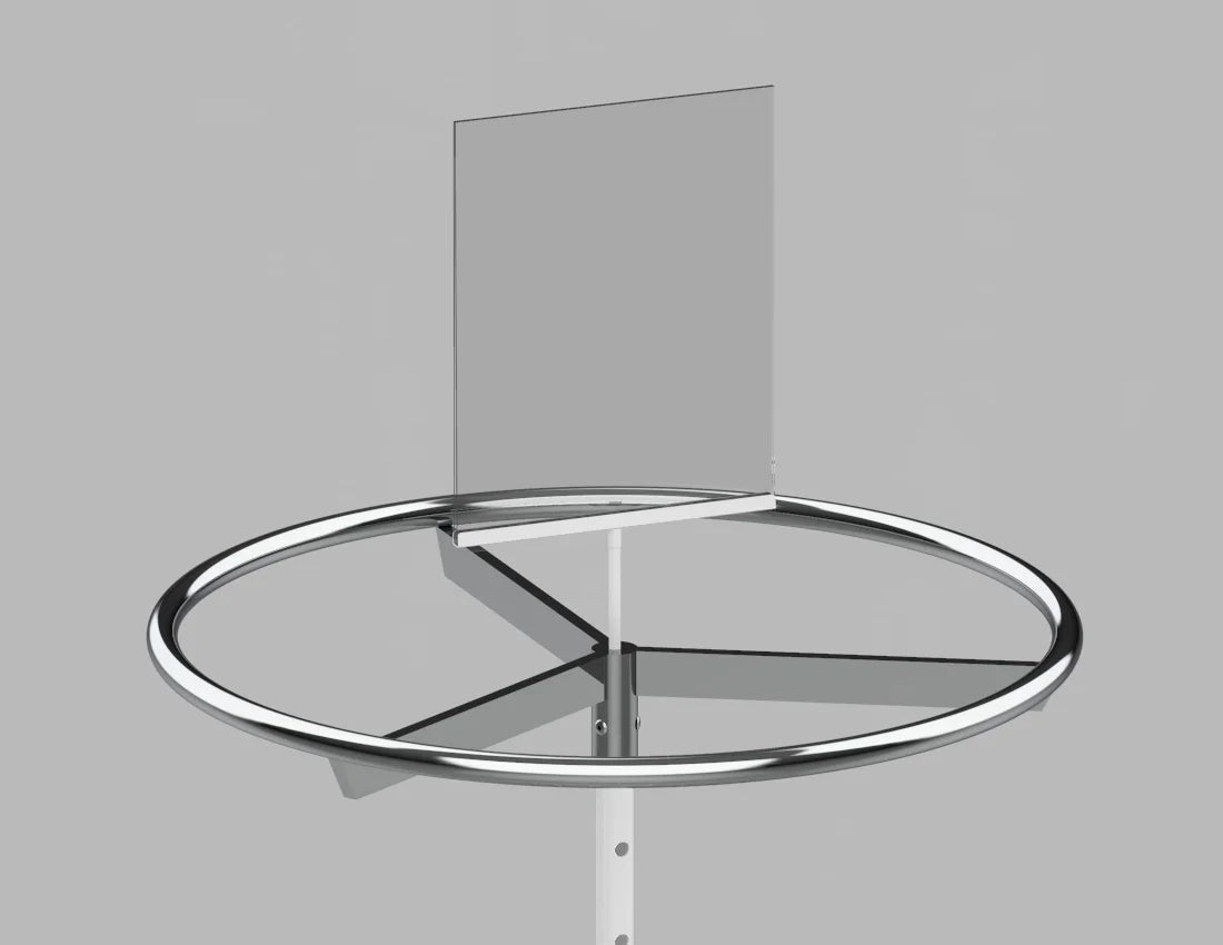 Round Adjustable Garment Rack with Sign Holder — Heavy-Duty Rolling Display Stand