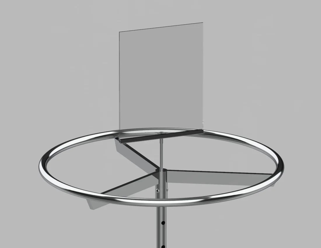 Round Adjustable Garment Rack with Sign Holder — Heavy-Duty Rolling Display Stand