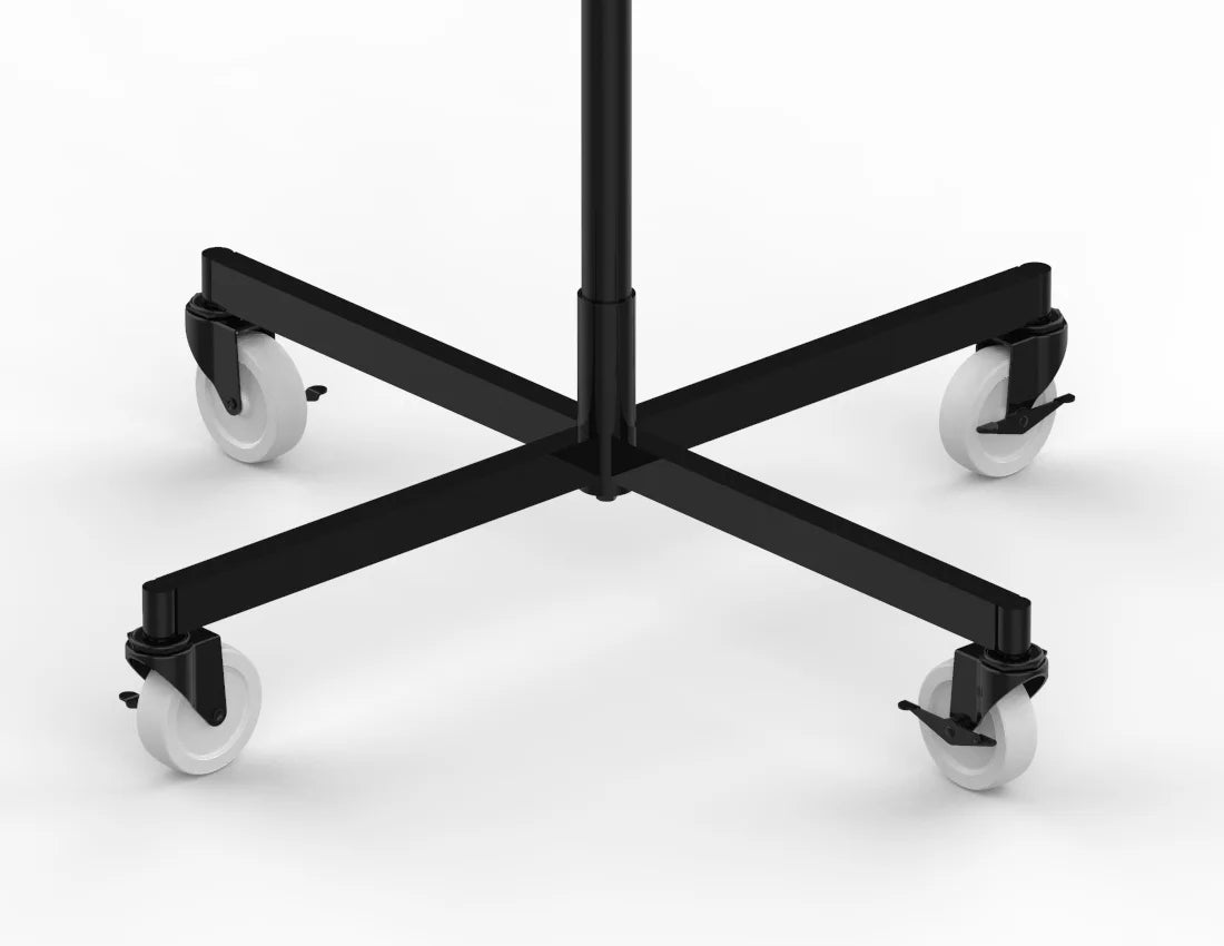 Round Adjustable Garment Rack with Sign Holder — Heavy-Duty Rolling Display Stand