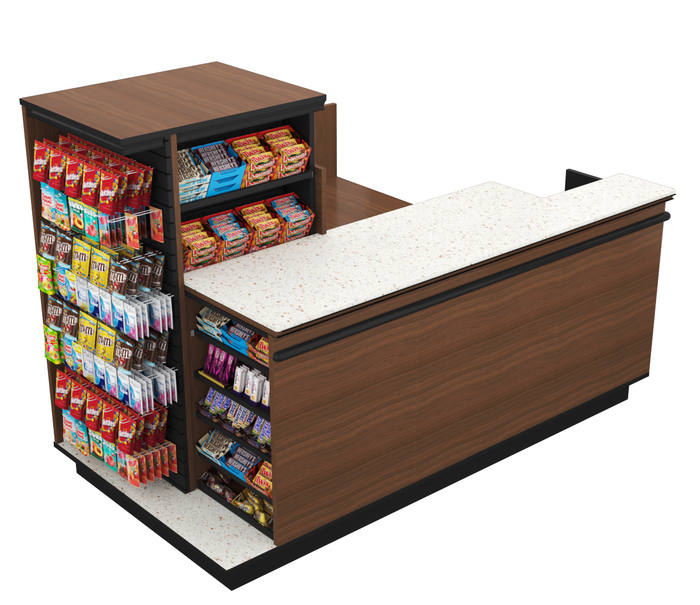 CHECKOUT- Compact Checkout with 3-Sided Merchandising - 5ft