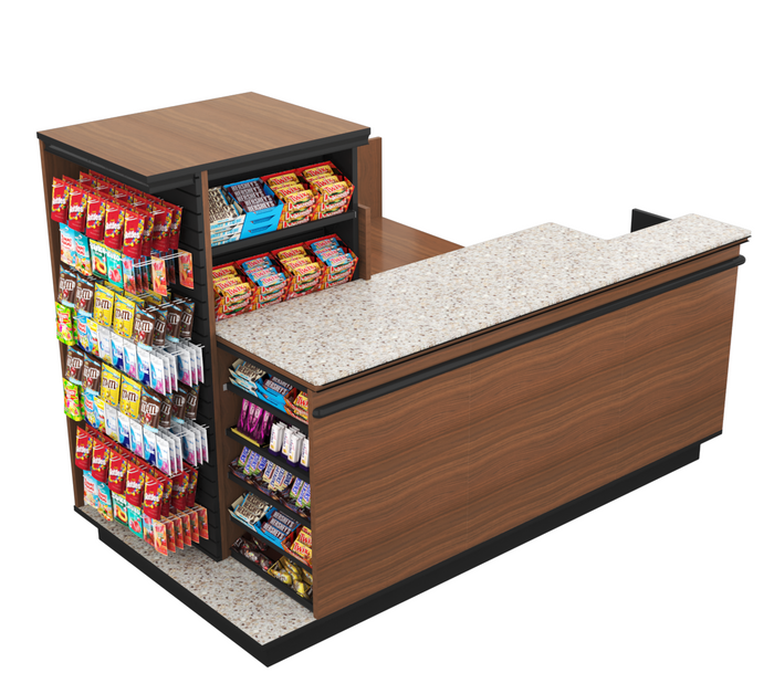 CHECKOUT- Compact Checkout with 3-Sided Merchandising - 5ft