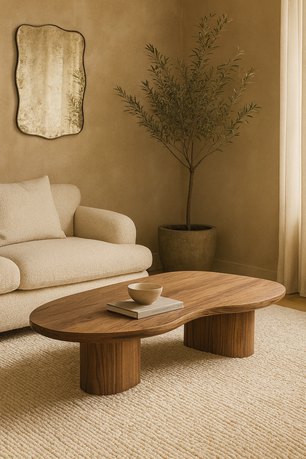 LUCIA  -  Organic-Shaped Wooden Coffee Table