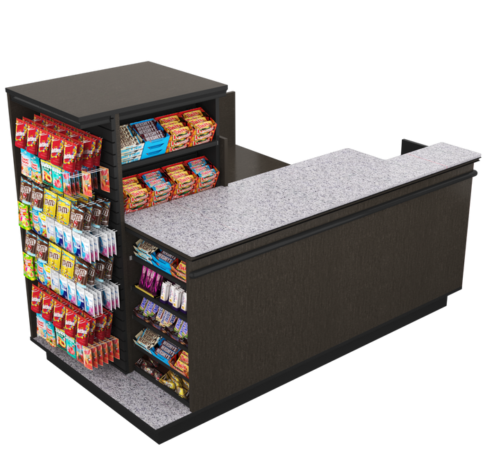 CHECKOUT- Compact Checkout with 3-Sided Merchandising - 5ft
