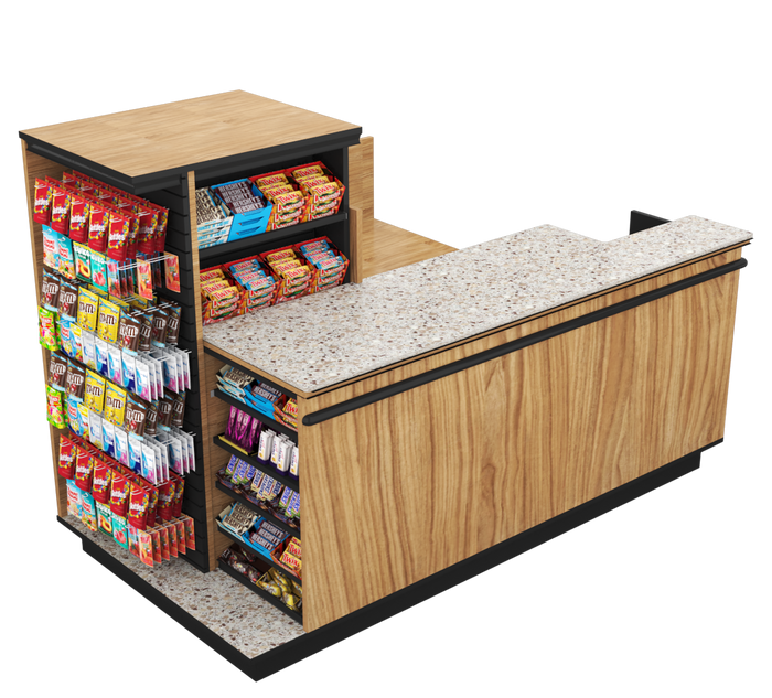 CHECKOUT- Compact Checkout with 3-Sided Merchandising - 5ft