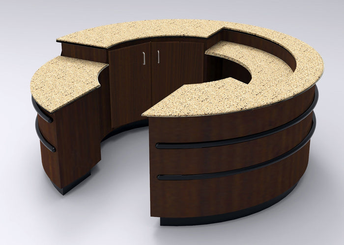 CHECKOUT -  Curved Point of Sale Counter — Premium 3-Piece Reception & Checkout Station