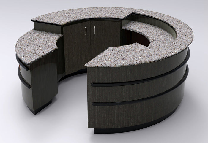 CHECKOUT -  Curved Point of Sale Counter — Premium 3-Piece Reception & Checkout Station