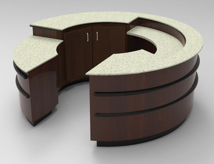 CHECKOUT -  Curved Point of Sale Counter — Premium 3-Piece Reception & Checkout Station