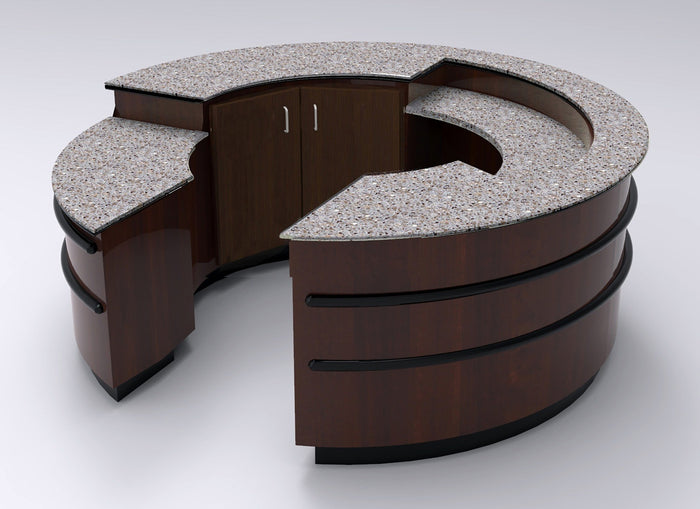 CHECKOUT -  Curved Point of Sale Counter — Premium 3-Piece Reception & Checkout Station