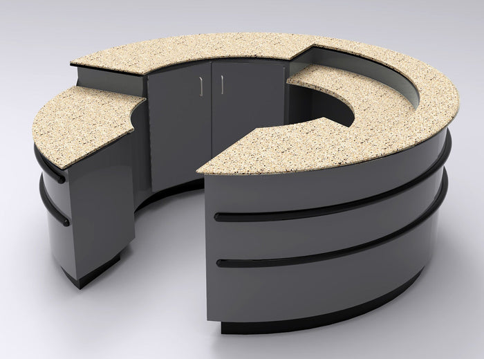 CHECKOUT -  Curved Point of Sale Counter — Premium 3-Piece Reception & Checkout Station