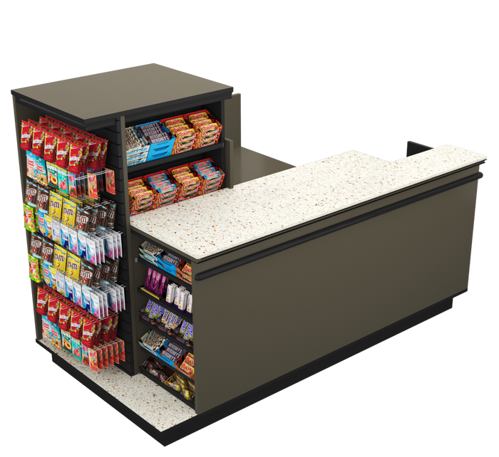 CHECKOUT- Compact Checkout with 3-Sided Merchandising - 5ft
