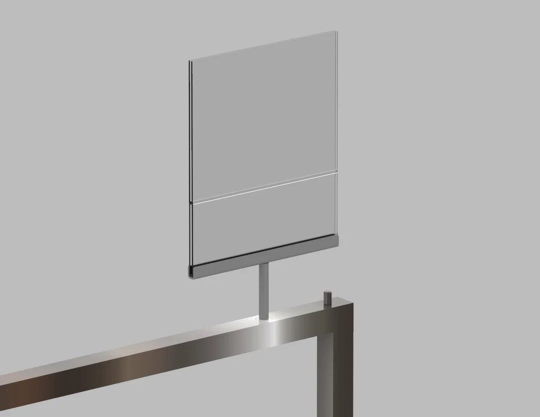 Adjustable Straight Bar Garment Rack with Sign Holder — Modern Retail Display Stand