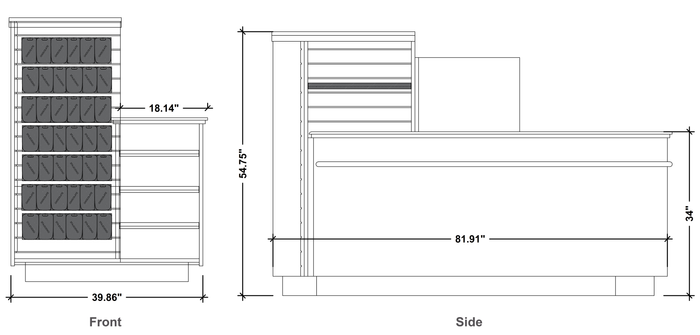 CHECKOUT- Compact Checkout with 3-Sided Merchandising - 5ft
