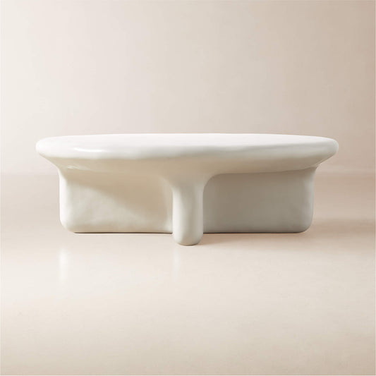 WESTON - Round Ivory Resin Coffee Table