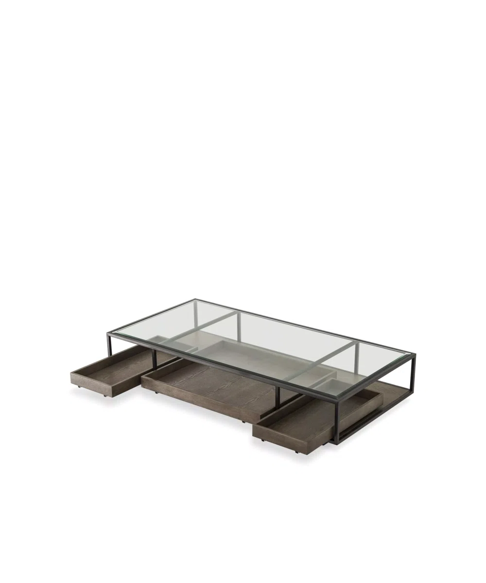 CAROLINE  -  GLASS TOP COFFEE TABLE