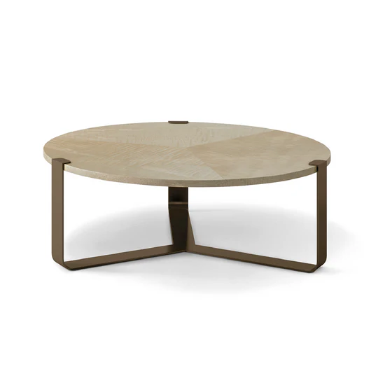 LEVI - Nesting Round Coffee Tables with Metal Base - LARGE