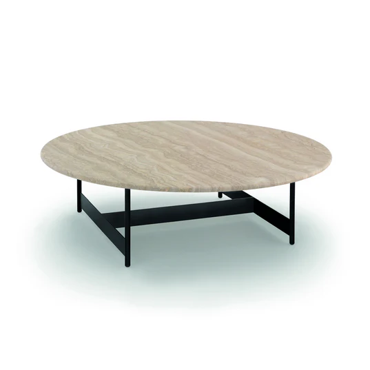 LUNA - Stone Top Modern Coffee Table - ROUND