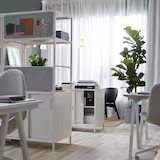 Office Cupboard  w sliding doors/noticeboard, white,