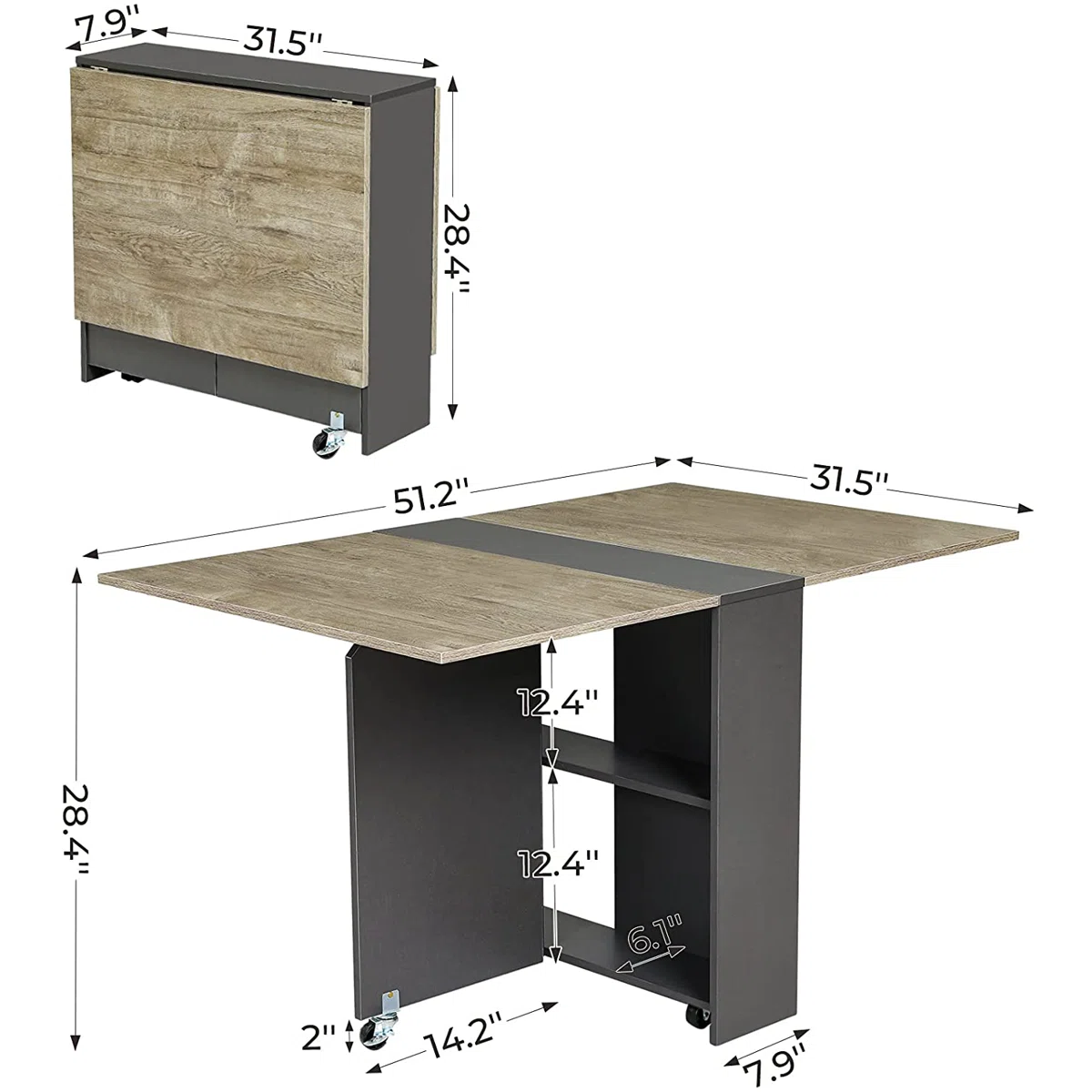 AIDEN - Dining Table Folding Dining
