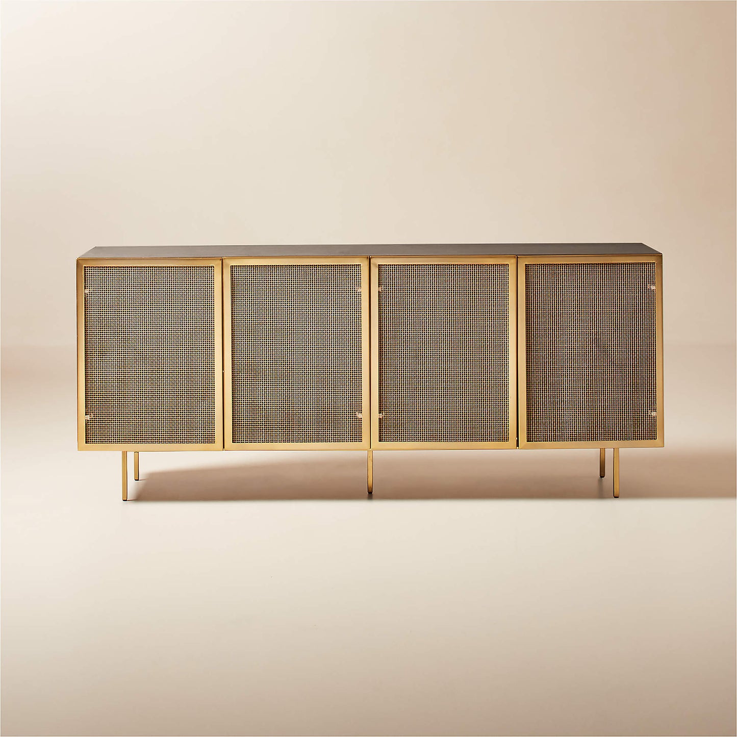 NORA - Brass Wire Mesh Media Console