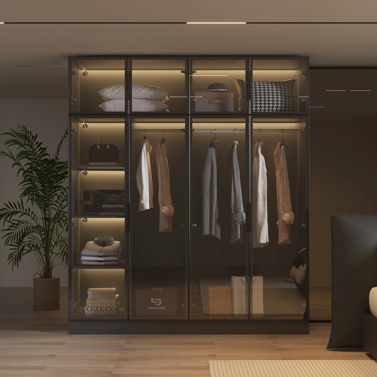 JAYDEN - TEMPERED GLASS Wardrobe