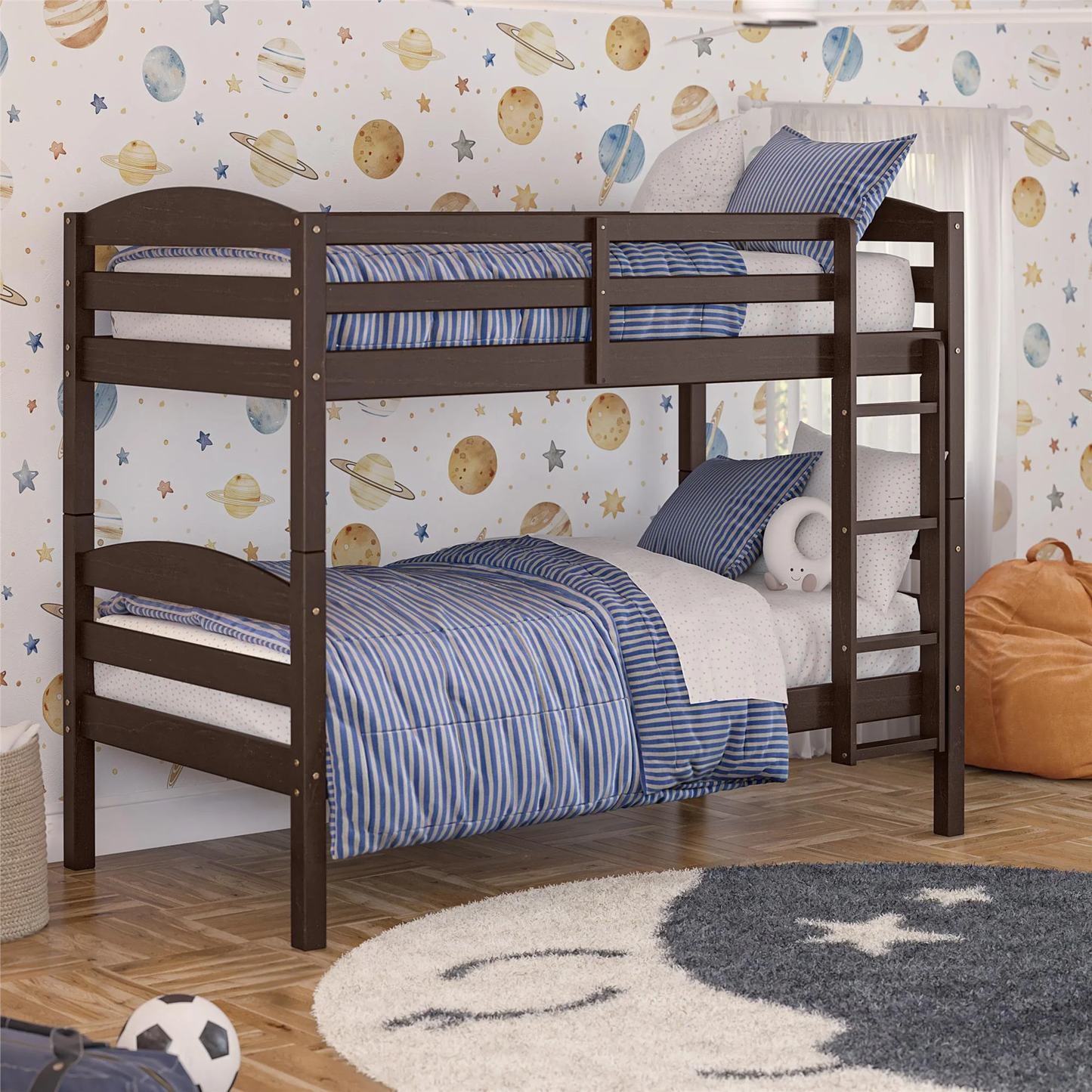 GRACE - Solid Wood Twin-over-Twin Convertible Bunk Bed
