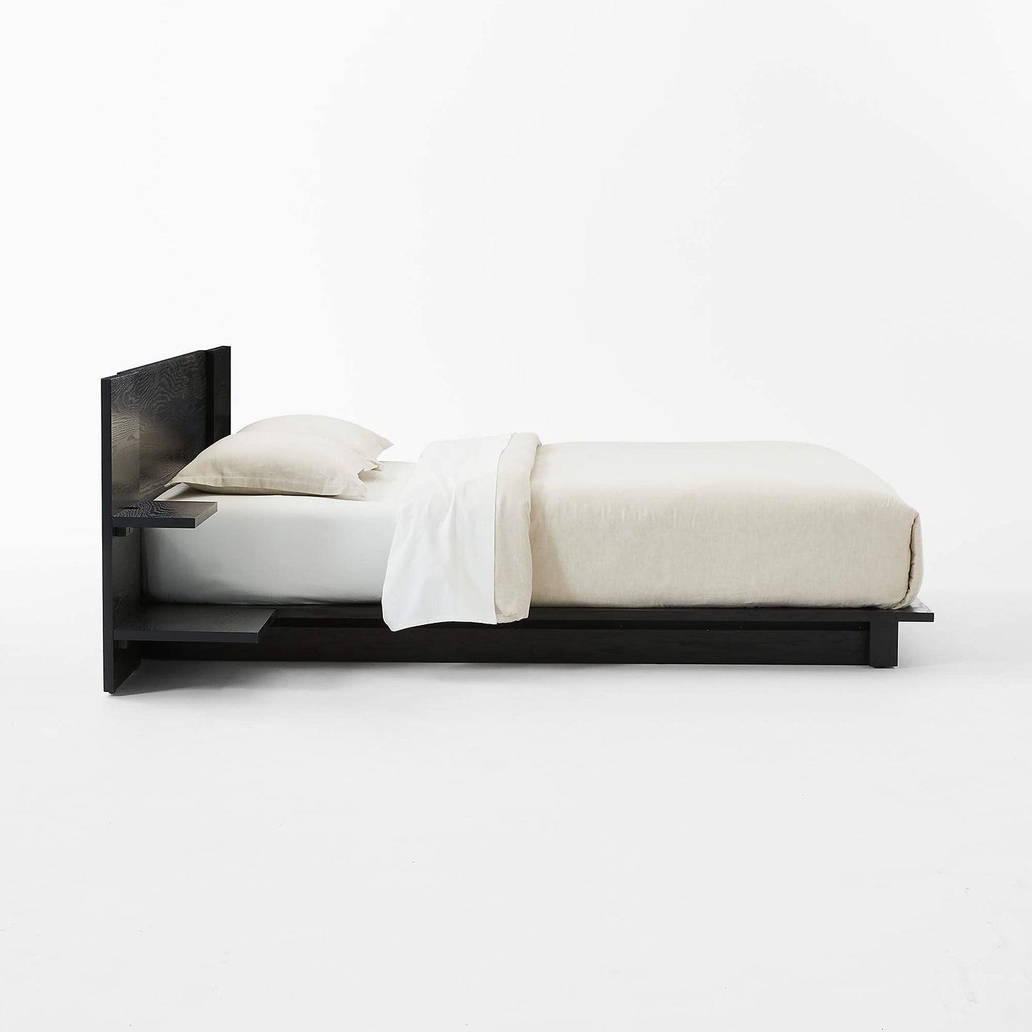 IVY -  Wood Platform Queen Bed With Nightstands