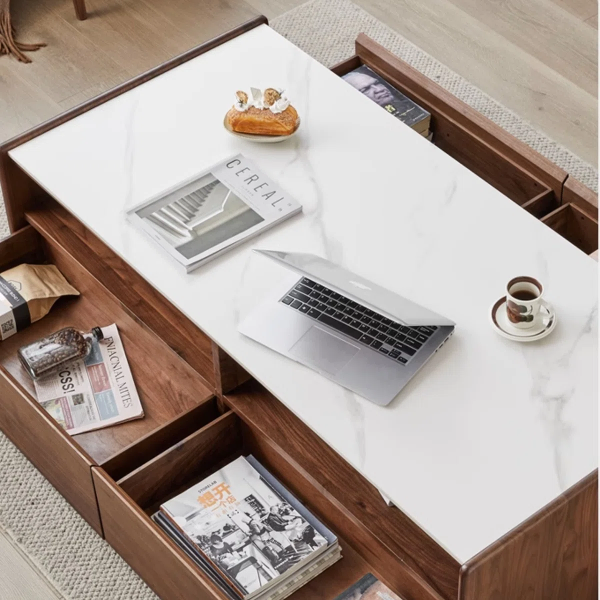 LUKA  -  GLASS TOP COFFEE TABLE