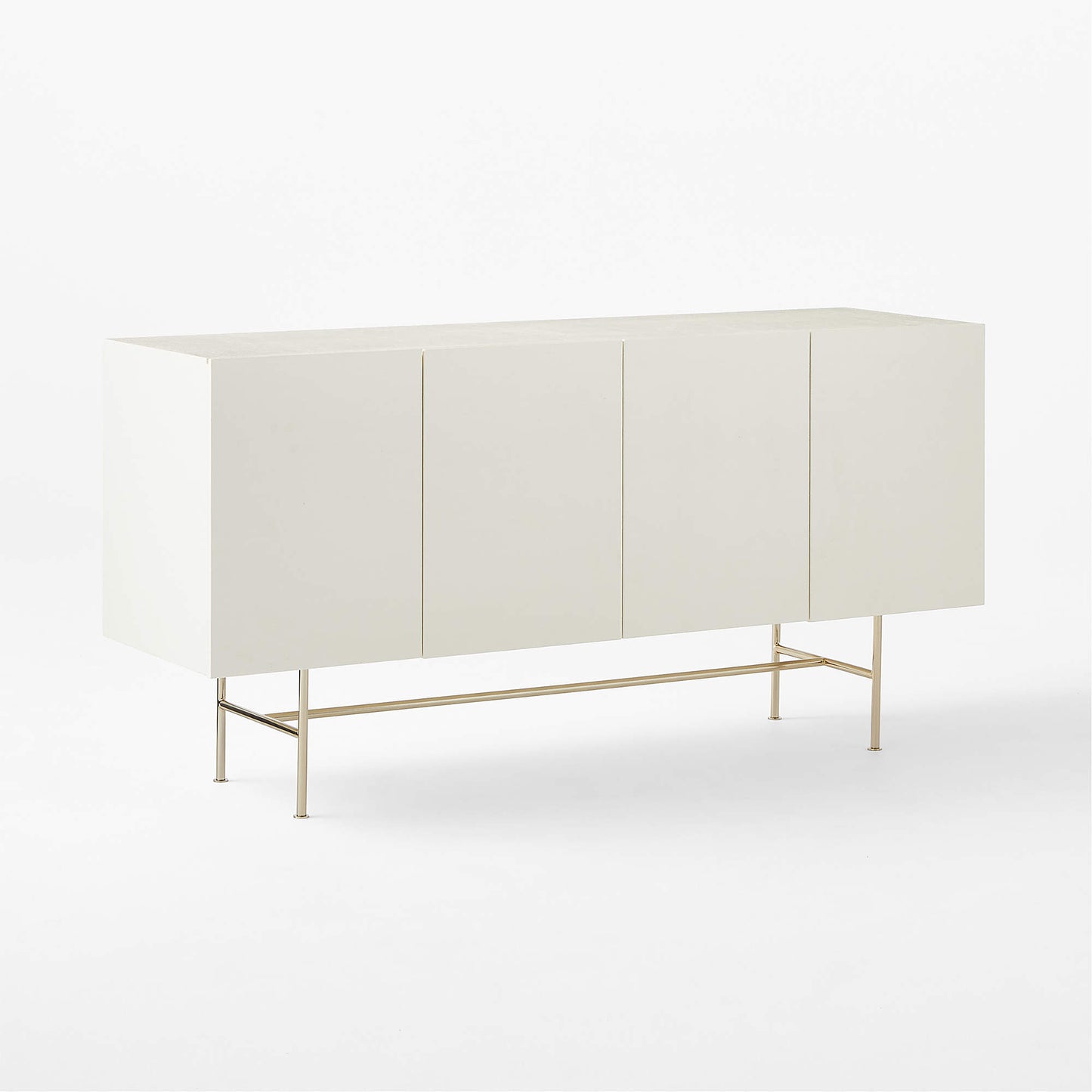 GIANNA -  Ivory Lacquered Grasscloth Media Console