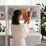 Office Cupboard  w sliding doors/noticeboard, white,