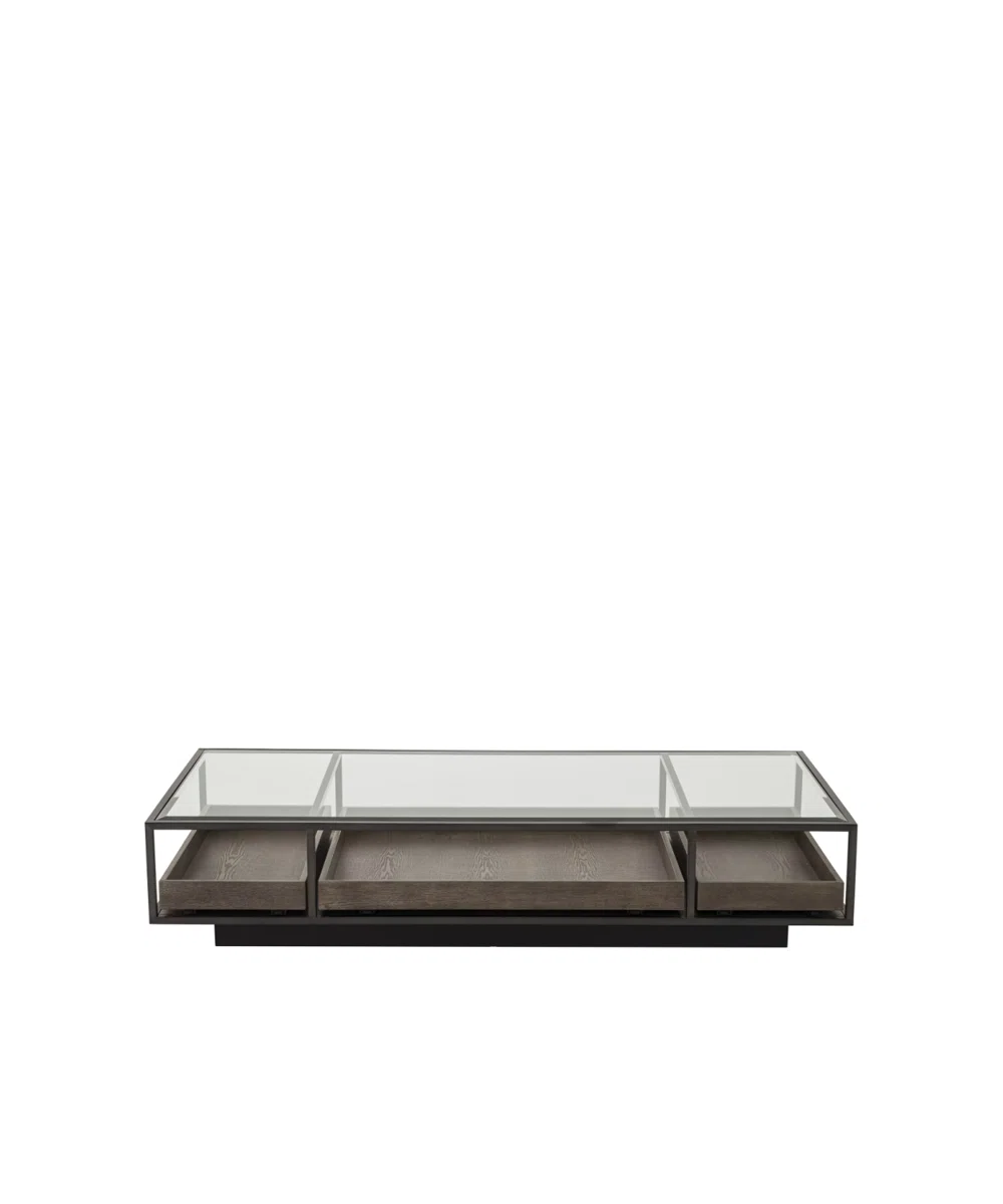 CAROLINE  -  GLASS TOP COFFEE TABLE