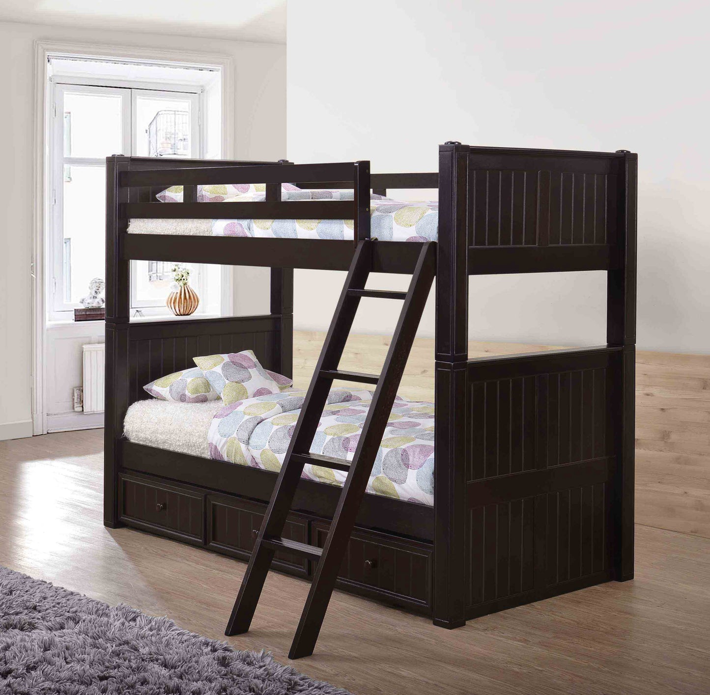 GABRIEL - Beadboard Twin Over Twin Bunk Bed