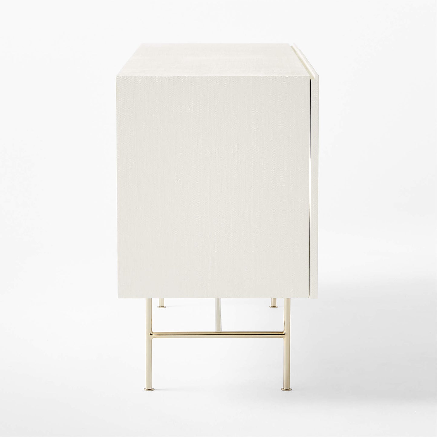 GIANNA -  Ivory Lacquered Grasscloth Media Console