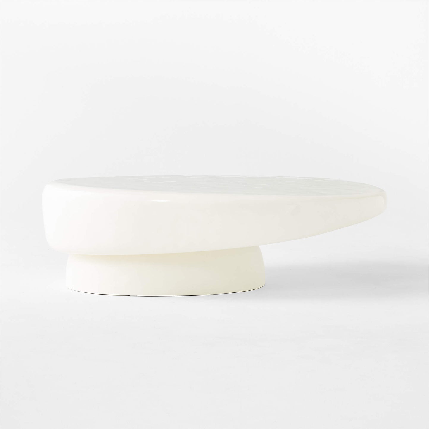BEAU - Oval High-Gloss White Concrete Coffee Table