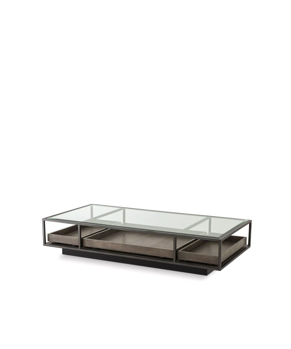 CAROLINE  -  GLASS TOP COFFEE TABLE