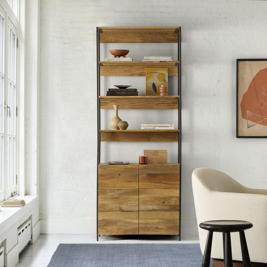 ABIGAIL-  Industrial Modular with cabinet book shelf