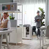 Office Cupboard  w sliding doors/noticeboard, white,