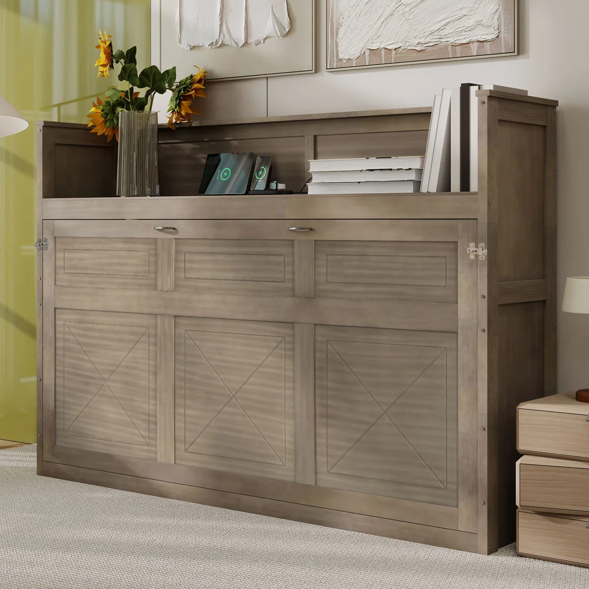 CHARLES - Twin XL Farmhouse Murphy Bed