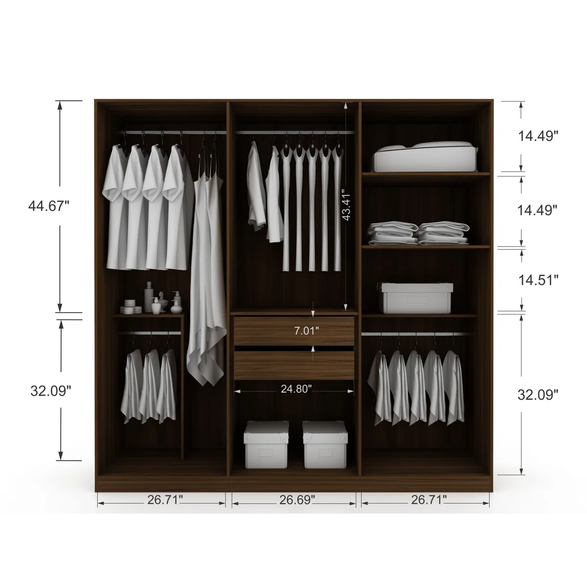 ZOEY - 3 SECTION WARDROBE