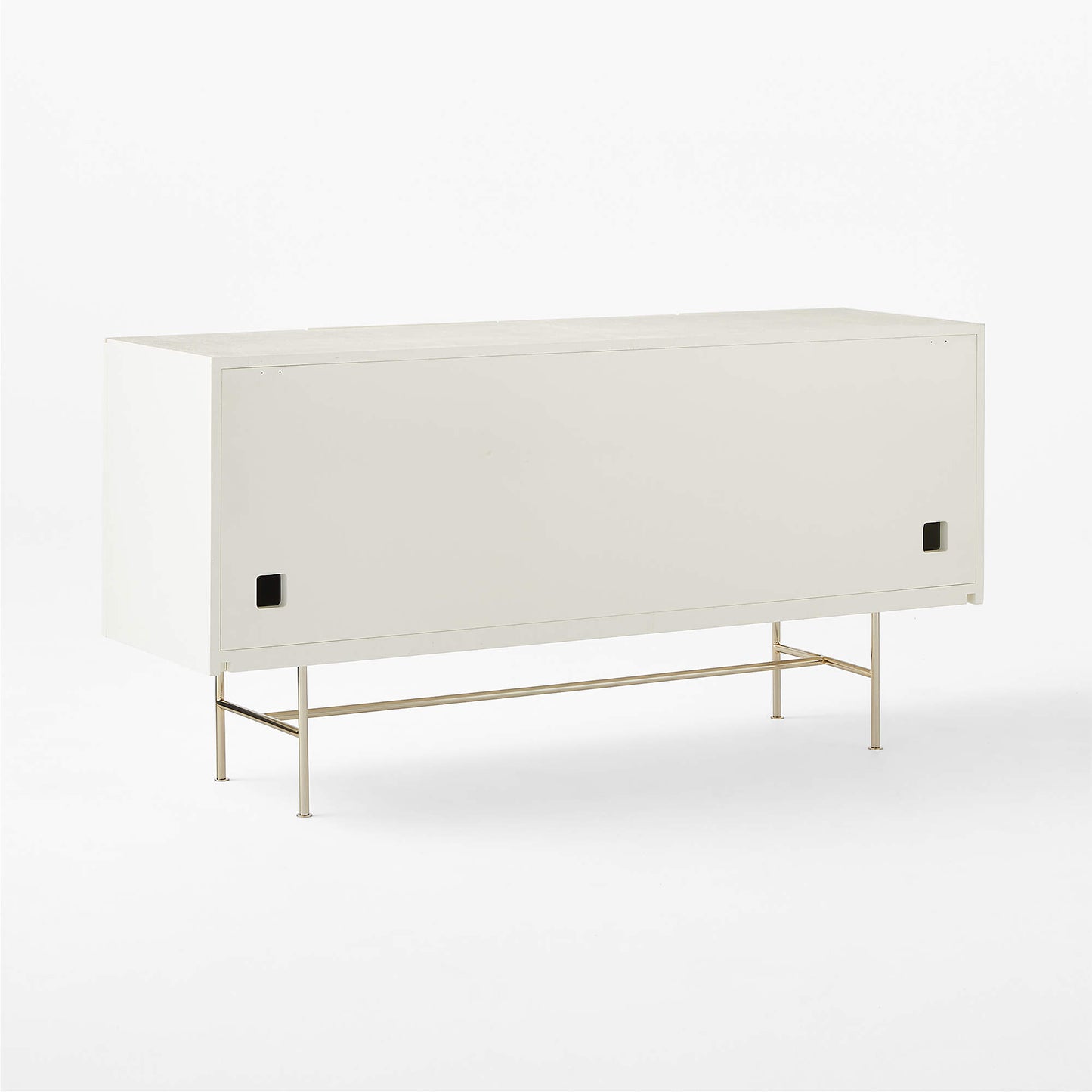 GIANNA -  Ivory Lacquered Grasscloth Media Console