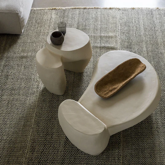 SOPHIA - Organic-Shaped Stoneware Coffee Table - LARGE