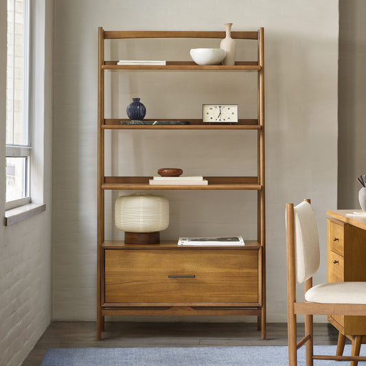 DAVID - Mid-Century - Bookshelf w/ Drawer