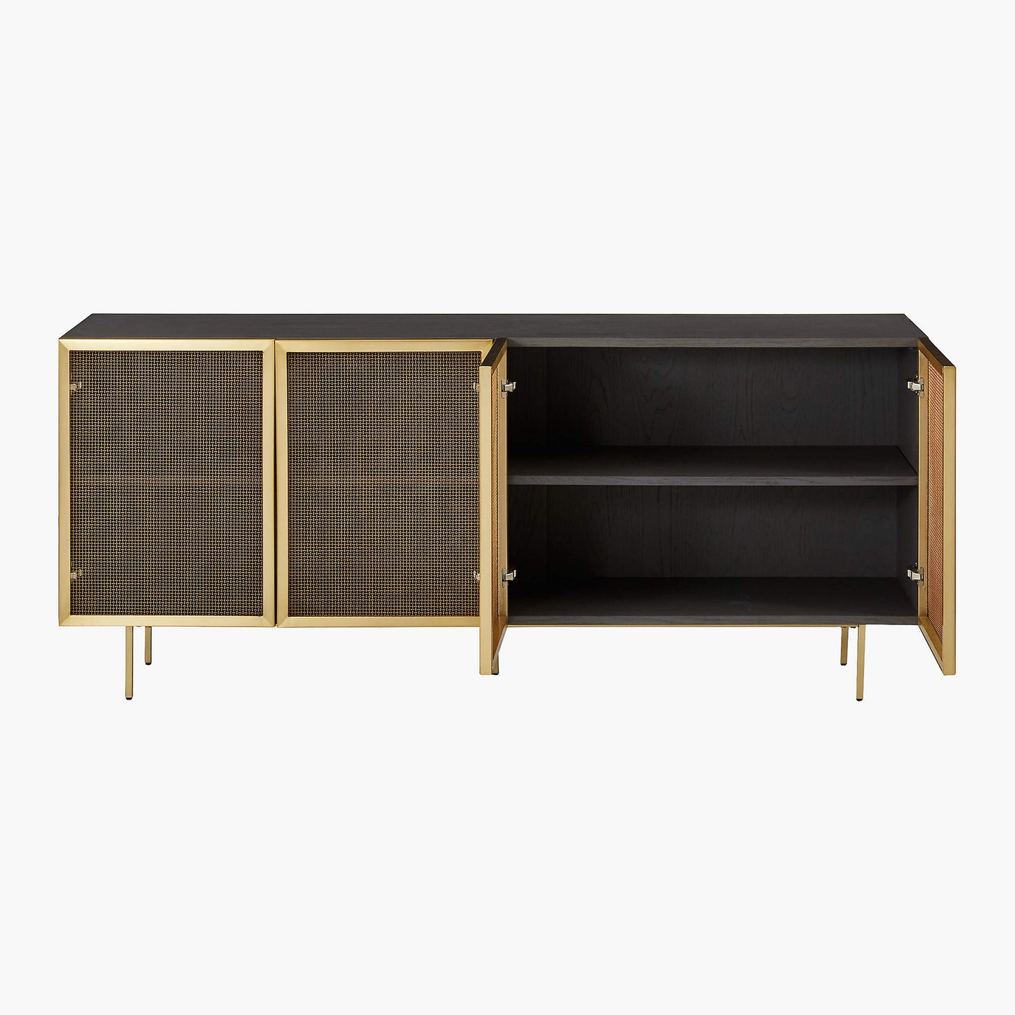 NORA - Brass Wire Mesh Media Console