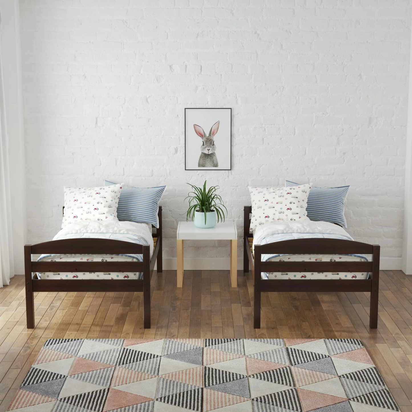 GRACE - Solid Wood Twin-over-Twin Convertible Bunk Bed